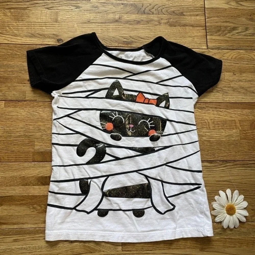 Toddler Girl Halloween Short Sleeve Raglan Tee Size 5t